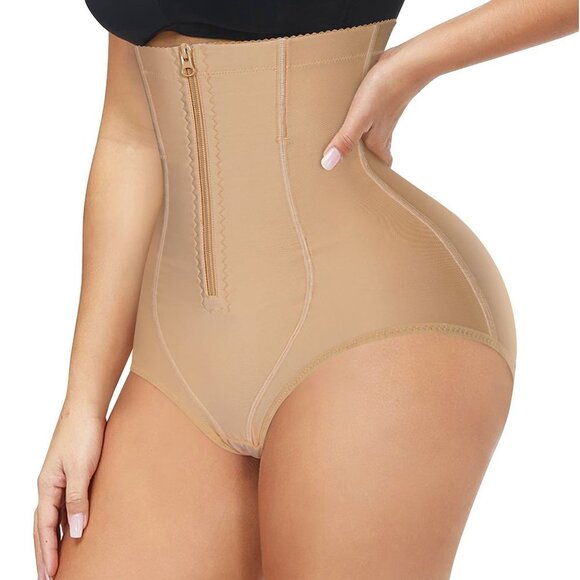 Shapewear Panties Waist Trainer Body Shaper Hi-Waist - Beige